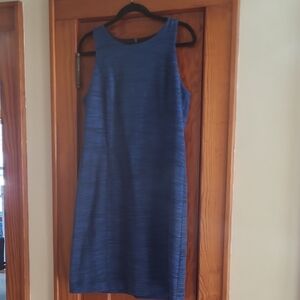 LOFT Blue Textured Midi Dress